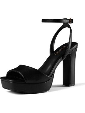 Stylish Open Toe Chunky Platform Heels with Ankle Strap - Women's High Heels